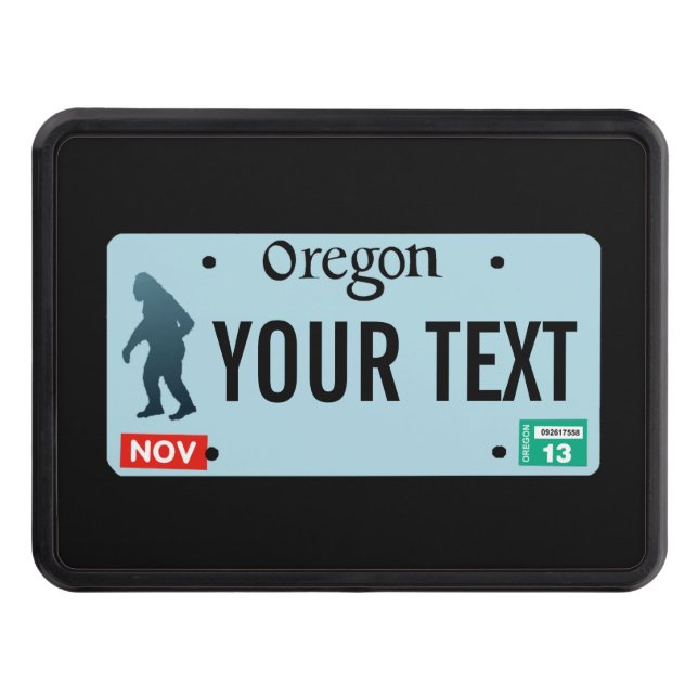 Oregon Columbia Sasquatch License Plate Trailer Hitch Cover (Front)