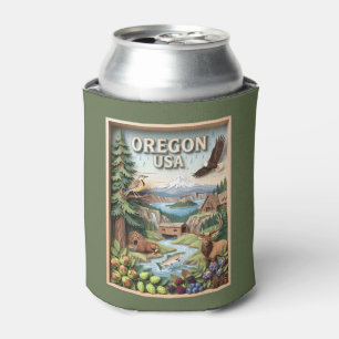 Oregon Crater Lake Mount Hood Wildlife Landscape Can Cooler