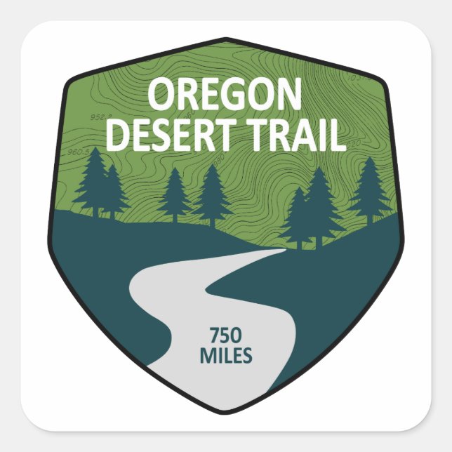Oregon Desert Trail Square Sticker (Front)
