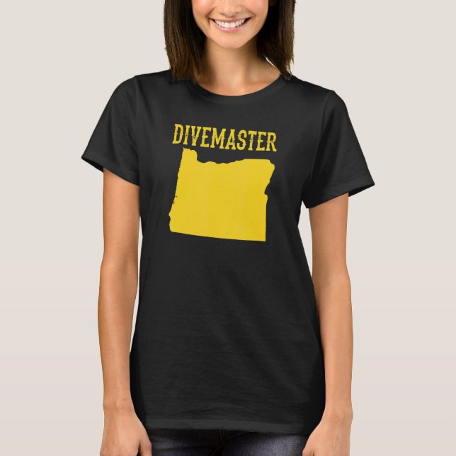 Oregon Divemaster Scuba Diving Instructor Dive Fla T-Shirt (Front)