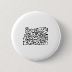 Oregon Doodle 2 Inch Round Button