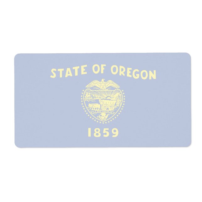 Oregon Faint Flag Shipping Label (Front)