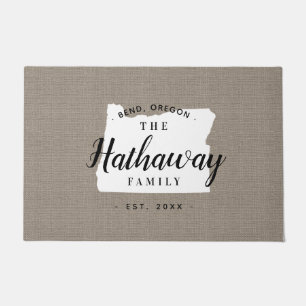 Oregon Family Monogram State Doormat