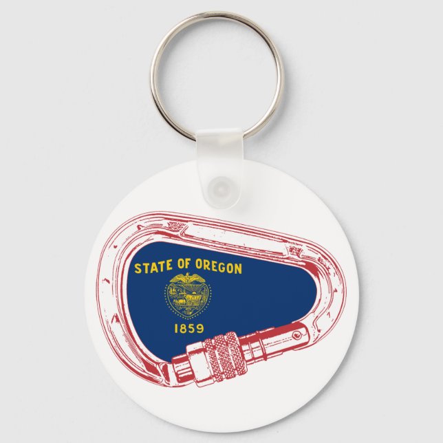 Oregon Flag Climbing Carabiner Keychain (Front)