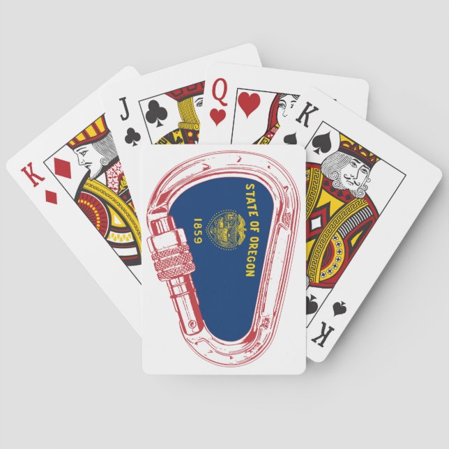 Oregon Flag Climbing Carabiner Playing Cards (Back)