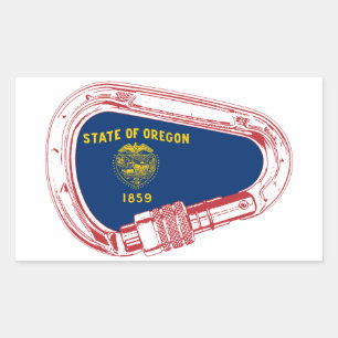Oregon Flag Climbing Carabiner Sticker