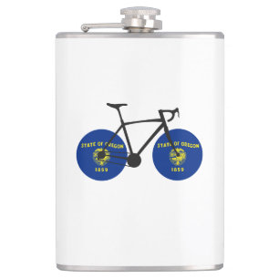 Oregon Flag Cycling Hip Flask