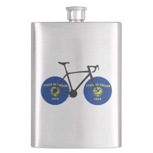 Oregon Flag Cycling Hip Flask