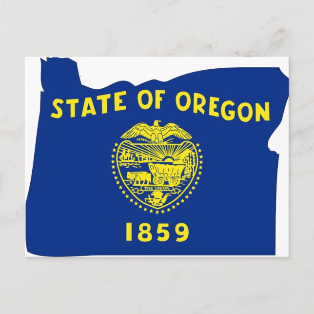 Oregon Flag Map Postcard (Front)
