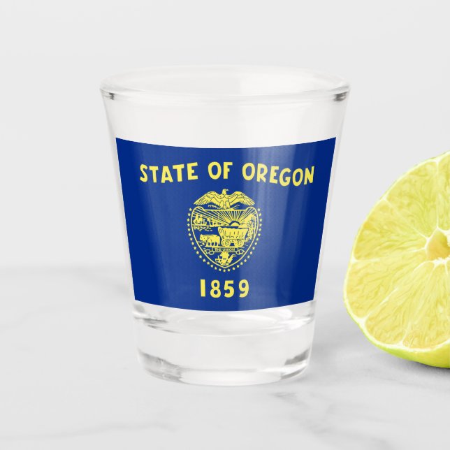 Oregon Flag Shot Glass (Front)