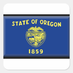 Oregon flag square sticker