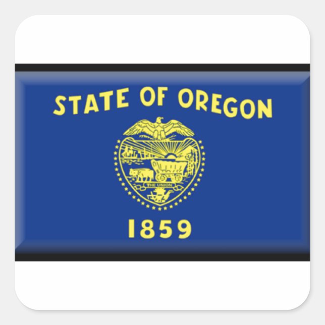 Oregon flag square sticker (Front)