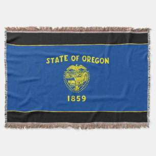 Oregon flag throw blanket