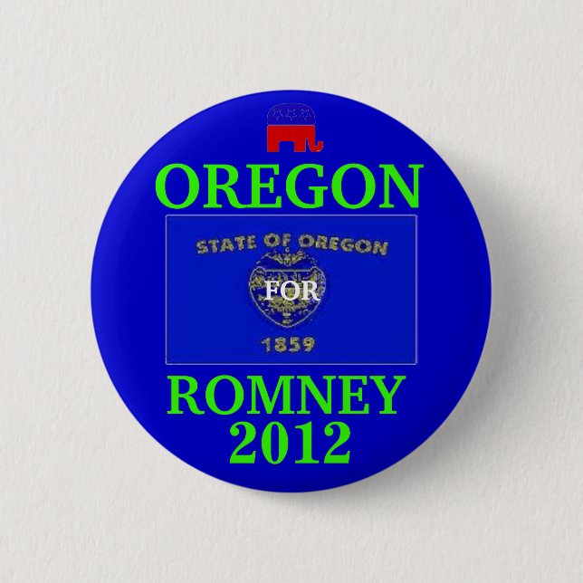 Oregon for Romney 2012 2 Inch Round Button (Front)