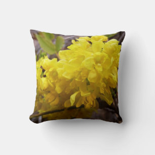Oregon Grape Flowers Yellow Wildflowers Throw Pillow