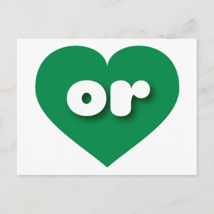 Oregon green heart - I love or Postcard