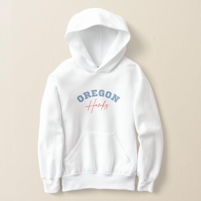 Oregon Hawks Blue & Red Kids Sweatshirt (Laydown)