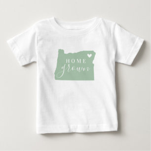 Oregon Home Grown Editable Colours State Map Baby T-Shirt