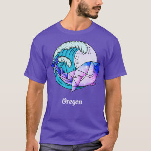 Oregon Japanese Paint Geometric Orca Killer Whale T-Shirt