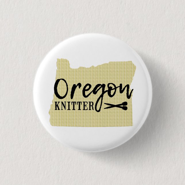 Oregon Knitter Black + Gold Crafts 1 Inch Round Button (Front)