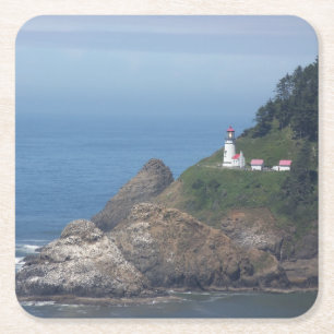 Oregon Lighthouse Square Paper Coaster