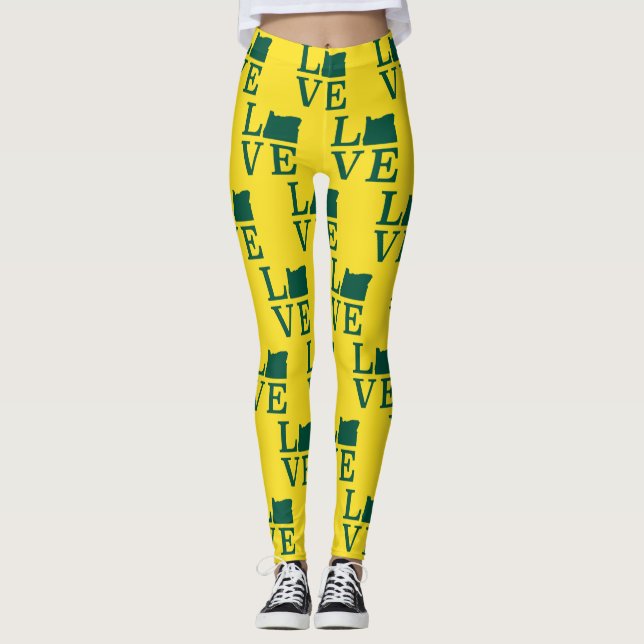 Oregon LOVE Green Leggings (Front)