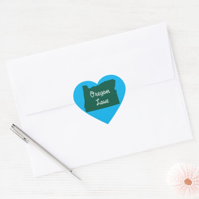 Oregon LOVE Rope Green Heart Sticker (Envelope)