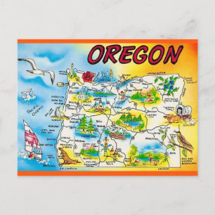 Oregon Map  Postcard