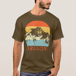 Oregon Mountain Lovers Vintage Retro Snow Sking  T-Shirt