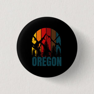 Oregon Mountains Retro Vintage 1 Inch Round Button