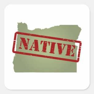 Oregon Native with Oregon Map Square Sticker