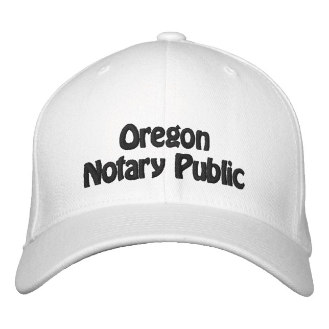 Oregon Notary Public Embroidered Baseball Cap (Front)