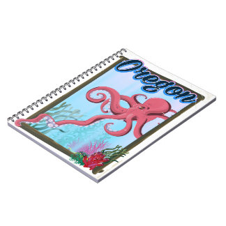 Oregon Octopus travel poster. Notebook