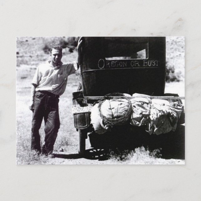 "OREGON OR BUST" Postcard! Promo for Visiting OR! Postcard (Front)