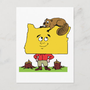 Oregon OR Oregonian Logger Lumberjack Souvenir Postcard