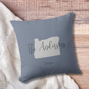 Oregon Outline Family Name Throw Pillow