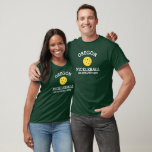 Oregon Pickleball Add Club, Partner Name Custom T-Shirt<br><div class="desc">Show off your love of Oregon pickleball (easily change state) with this awesome pickleball shirt for clubs, teams, partners or everyday court wear. Just add your 3 lines of custom text to make a totally unique pickleball shirt. Great for tournaments, matching club shirts or to give to your men's/women's or...</div>