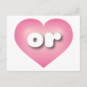 Oregon pink fade heart - I love or Postcard