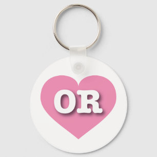 Oregon Pink Heart - I love OR Keychain