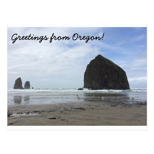Oregon Postcard: cannon beach and haystack rock Postcard