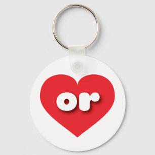 Oregon red heart - I love or Keychain