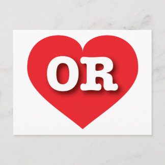 Oregon Red Heart - I love OR Postcard