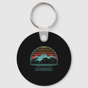 Oregon Retro Mountain Hiking 80s Style Keychain