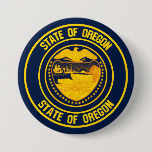 Oregon Round Emblem 3 Inch Round Button
