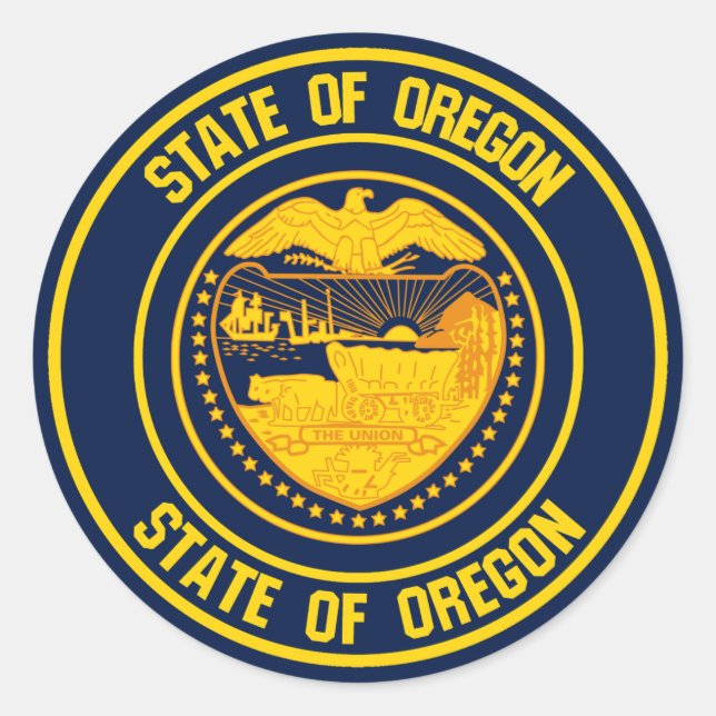 Oregon Round Emblem Classic Round Sticker (Front)