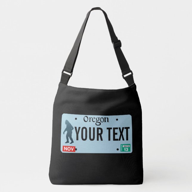 Oregon Sasquatch License Plate Crossbody Bag (Front)