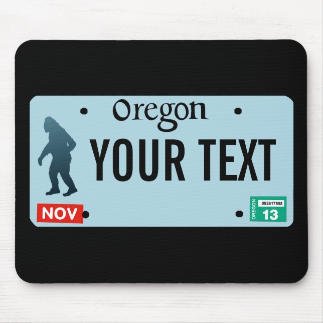 Oregon Sasquatch License Plate Mouse Pad (Front)