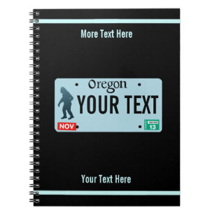 Oregon Sasquatch License Plate Notebook