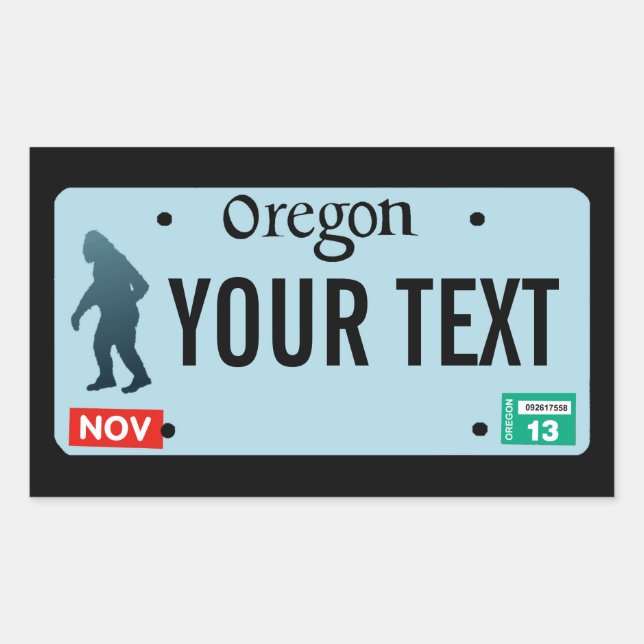 Oregon Sasquatch License Plate Sticker (Front)