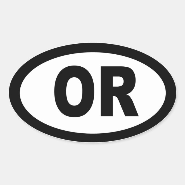 Oregon - sheet of 4 oval car stickers (Front)